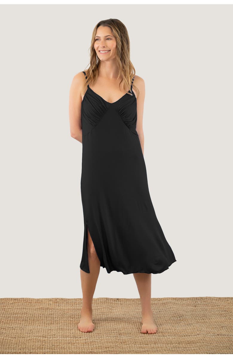 JJwinks Lover Nightgown With Luxuriously Soft Built-In Shelf, Main, color, Black