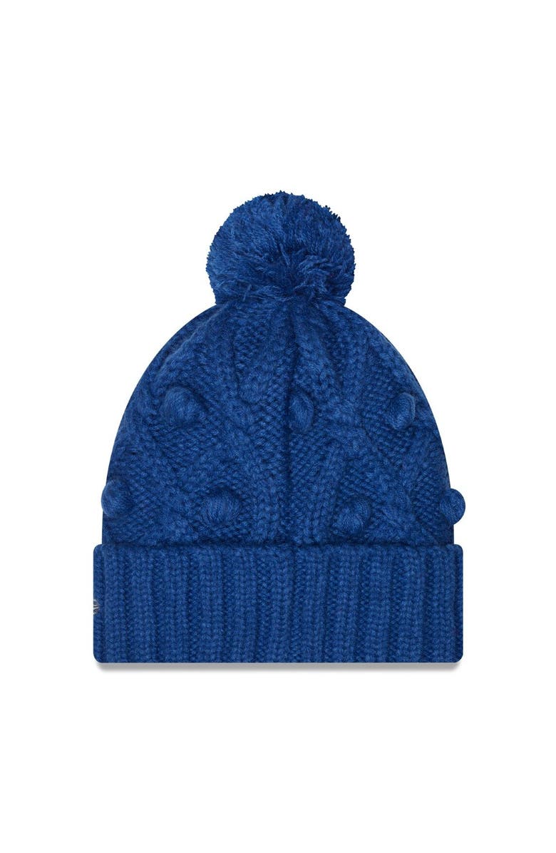 New Era Women's New Era Royal Indianapolis Colts Toasty Cuffed Knit Hat with Pom, Alternate, color, 