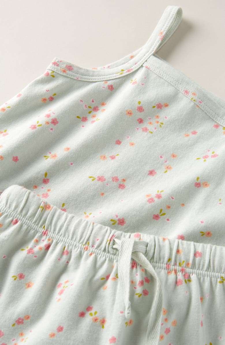 Nordstrom Ruffle Cotton Tank & Shorts Set, Alternate, color, Green Hush Coquette Ditsy