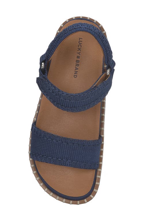Shop Lucky Brand Ullaniah Ankle Strap Platform Sandal In Dark Chambray