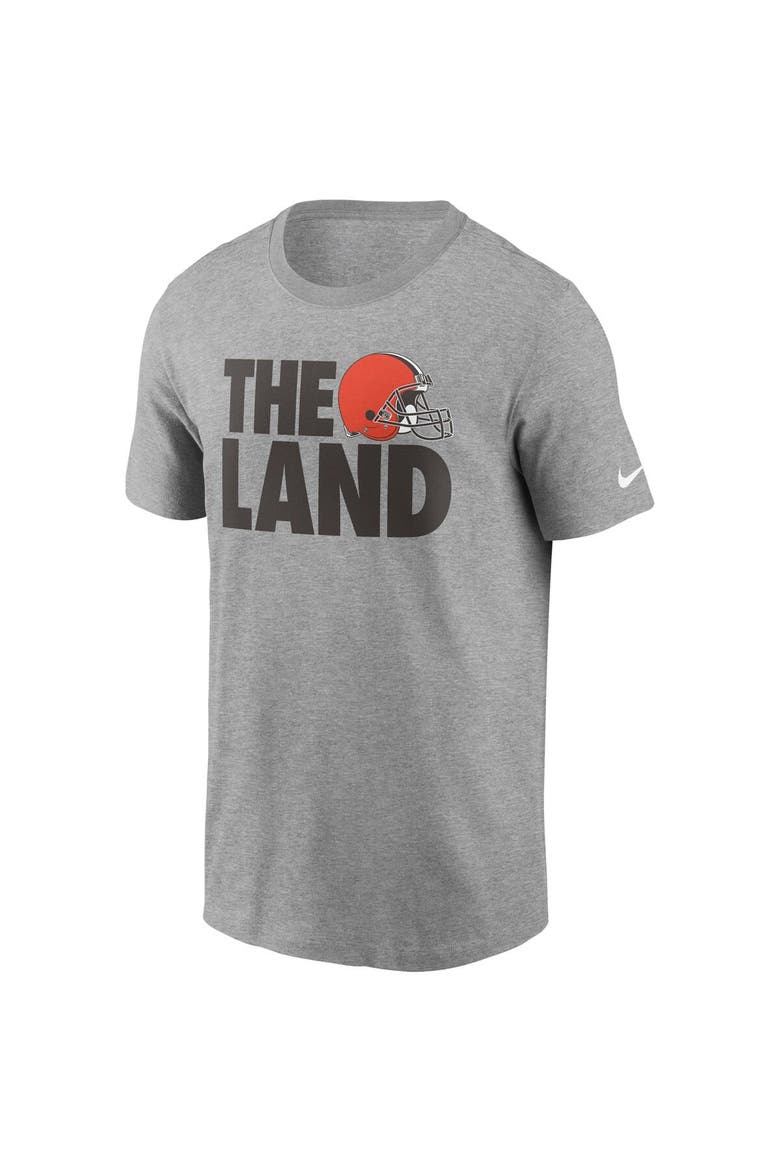 Men's Nike Heathered Gray Cleveland Browns Hometown Collection The Land T-Shirt, Alternate, color, Heather Gray