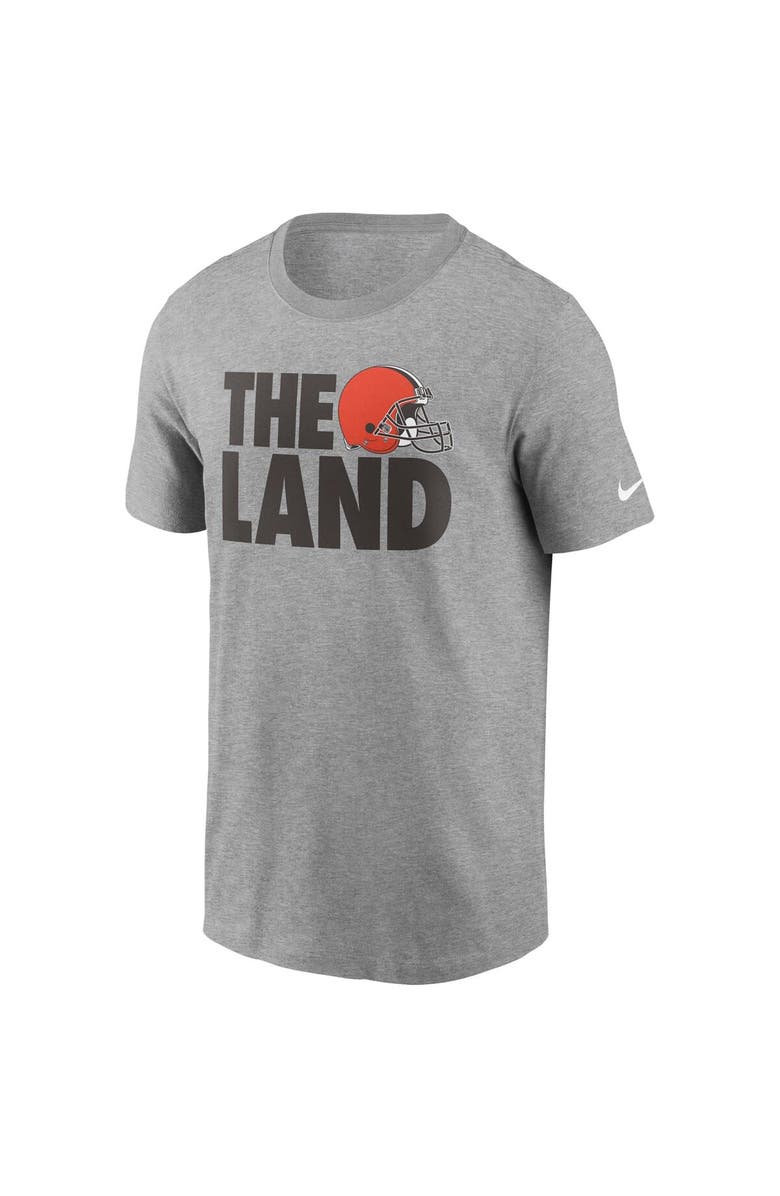Nike Men's Nike Heathered Gray Cleveland Browns Hometown Collection The Land T-Shirt, Alternate, color, Heather Gray