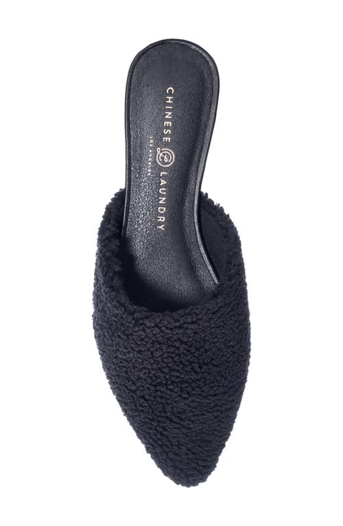 Chinese Laundry Easton Mule In Black Faux Fur