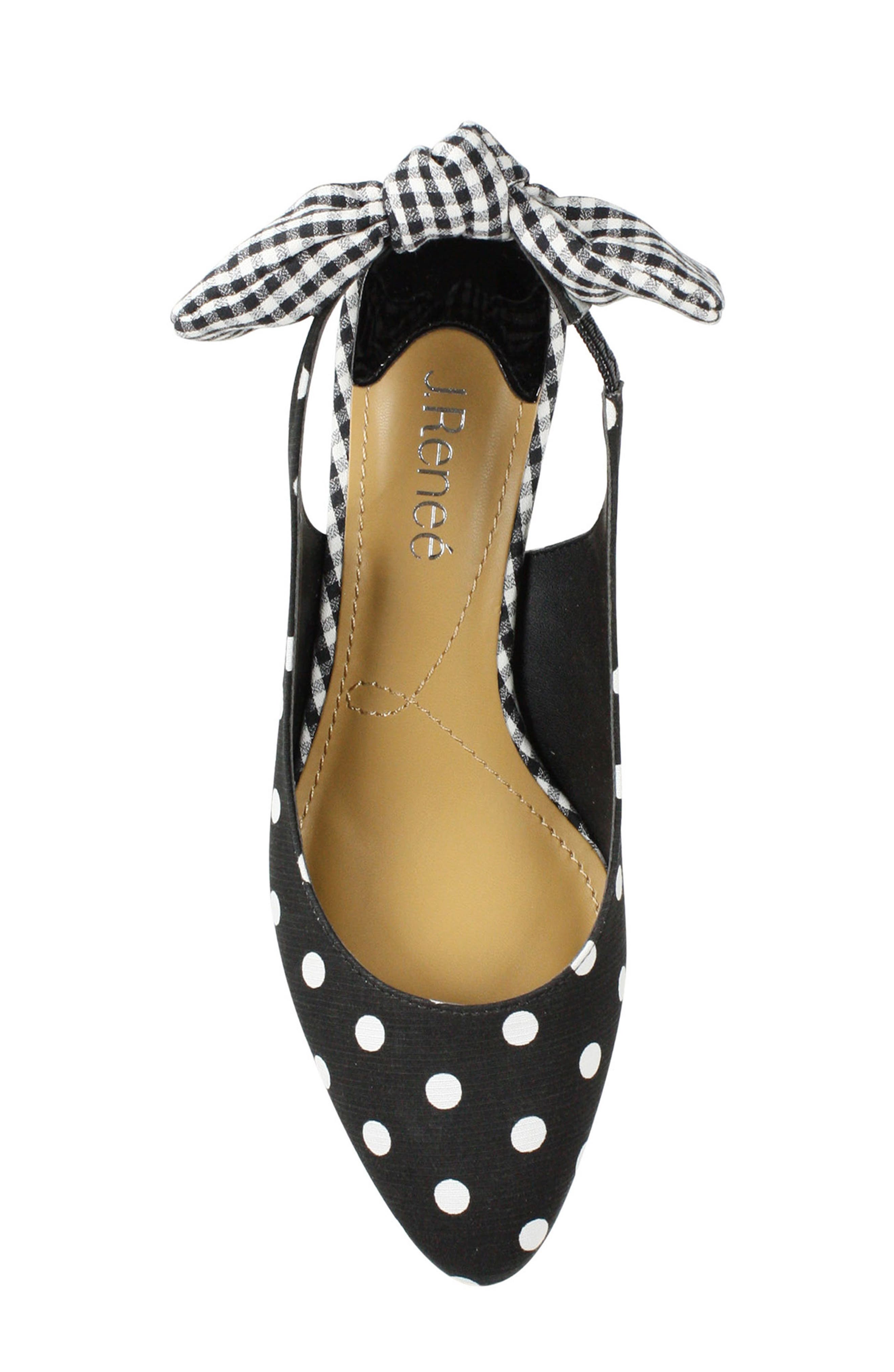 Gleda Slingback Pump, Alternate, color, BLACK/ WHITE POLKA DOT FABRIC