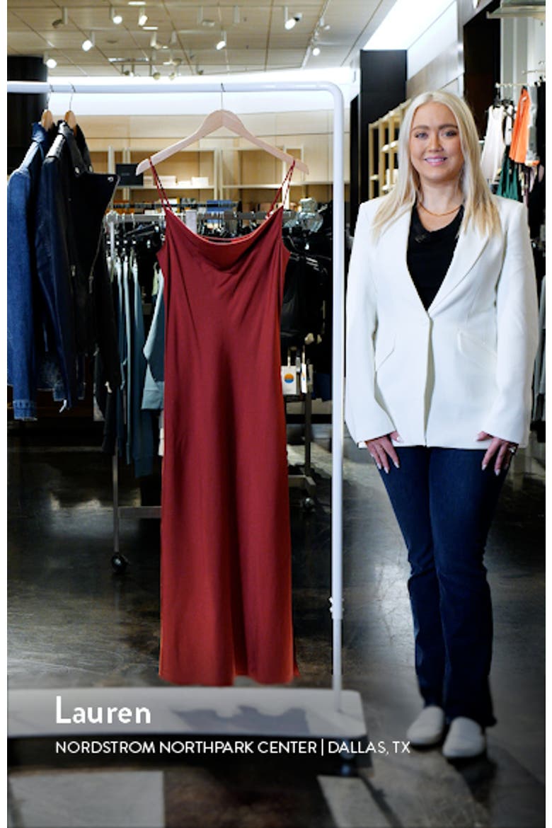 Hadley Cowl Neck Stretch Satin Slipdress video
