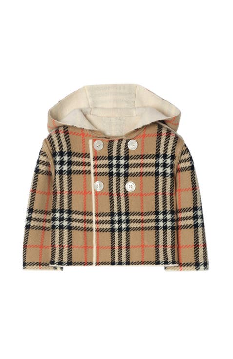 Reversible Check Wool Cashmere Duffle Coat