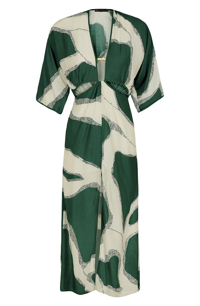 ViX Paula Hermanny Enigma Carrie Cutout Cover-Up Dress, Alternate, color, Green Multi