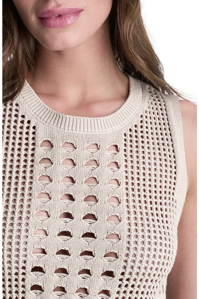 Mixed Open Stitch Sleeveless Cover Up Dress, Alternate, color, PEBBLE
