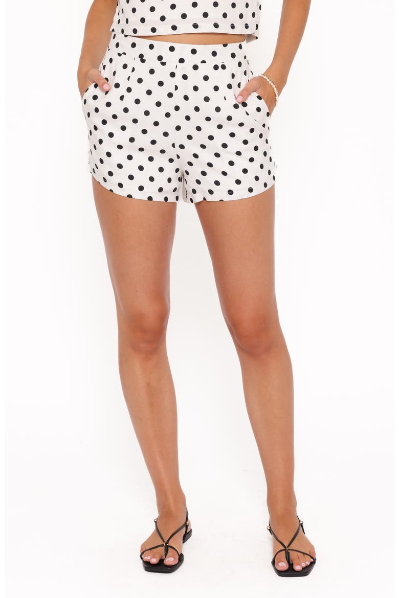Michelle Polka Dot Tank & Shorts Set, Main, color, WHITE/ BLACK POLKA DOT