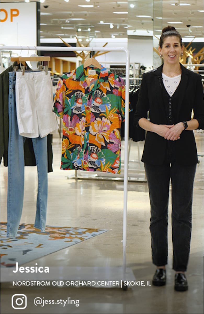 Floral Linen Blend Camp Shirt, sales video thumbnail