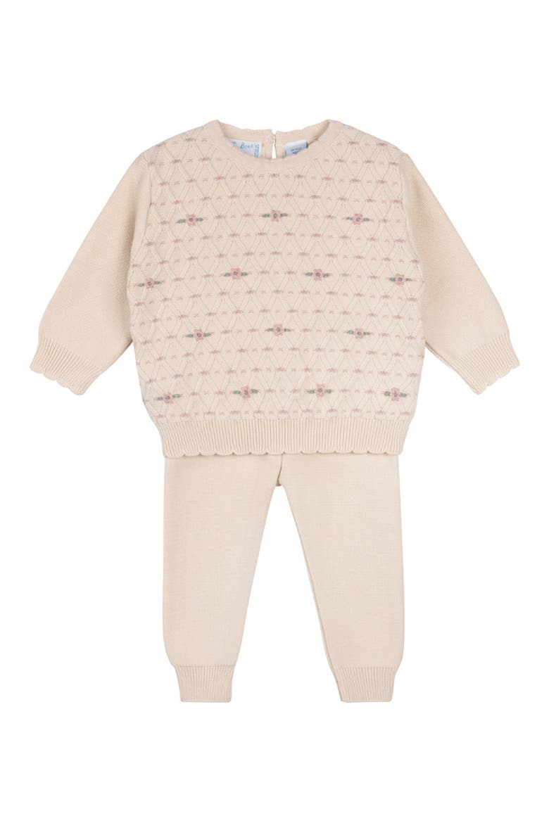 Garden Knit Sweater & Pants Set, Main, color, ECRU/ MAUVE