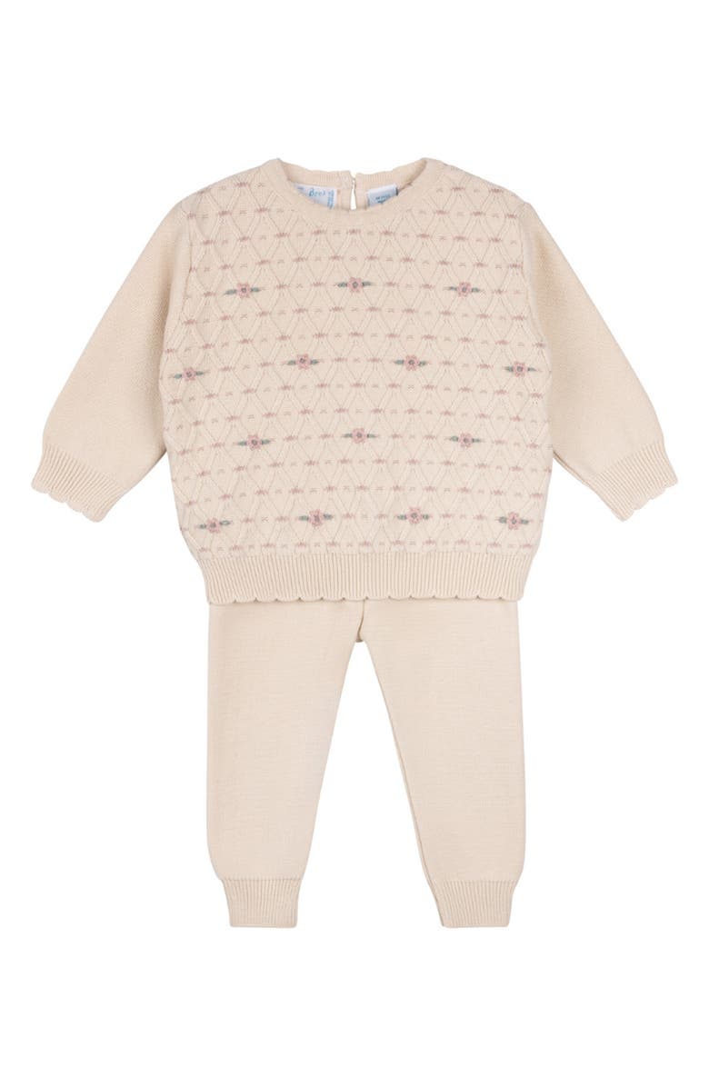 Feltman Brothers Garden Knit Sweater & Pants Set, Main, color, Ecru/ Mauve