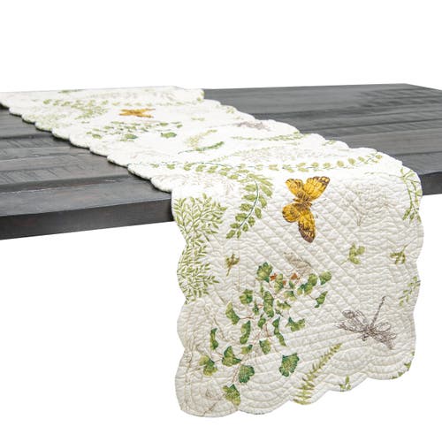 C & F Home C&f Home Althea Cotton Quilted Reversible Spring Table Runner 14" X 51" In Multi