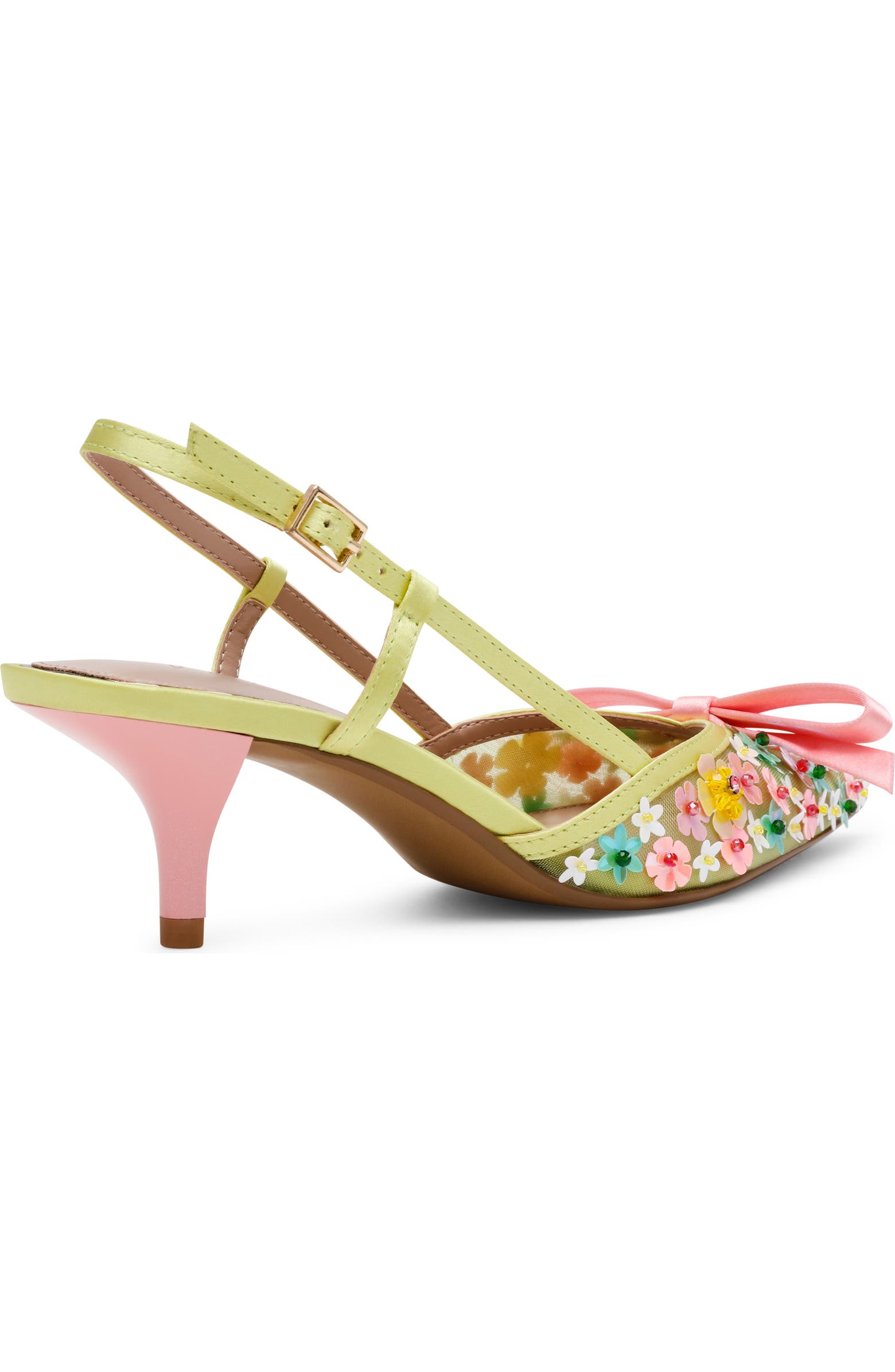 Betsey Johnson Saddy Lime Multi Sequin Slingback Kitten Heel Pumps in Betsey Johnson Saddy Lime Multi Sequin Slingback Kitten Heel Pumps in