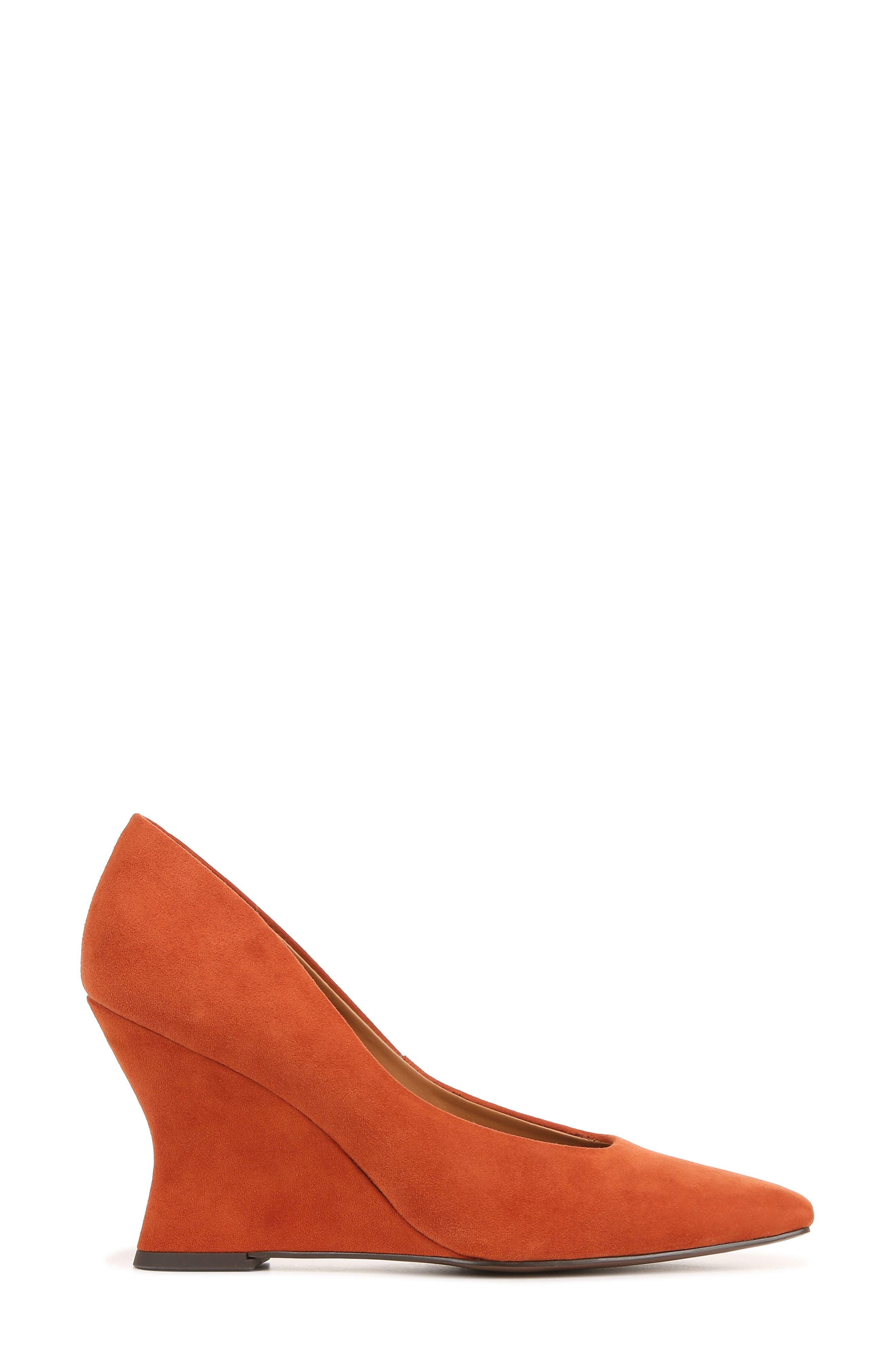 Carina Square Toe Wedge Pump, Alternate, color, BRICK