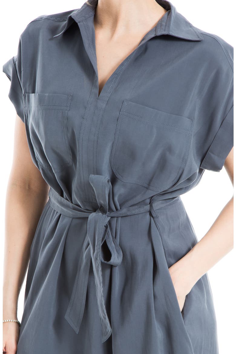 V-Neck Cuffed Sleeve Shirtdress, Alternate, color, OMBRE