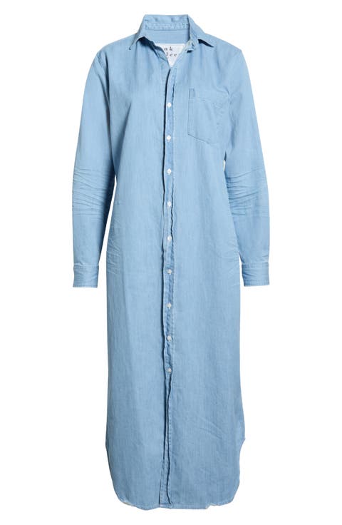 Rory Long Sleeve Denim Maxi Shirtdress