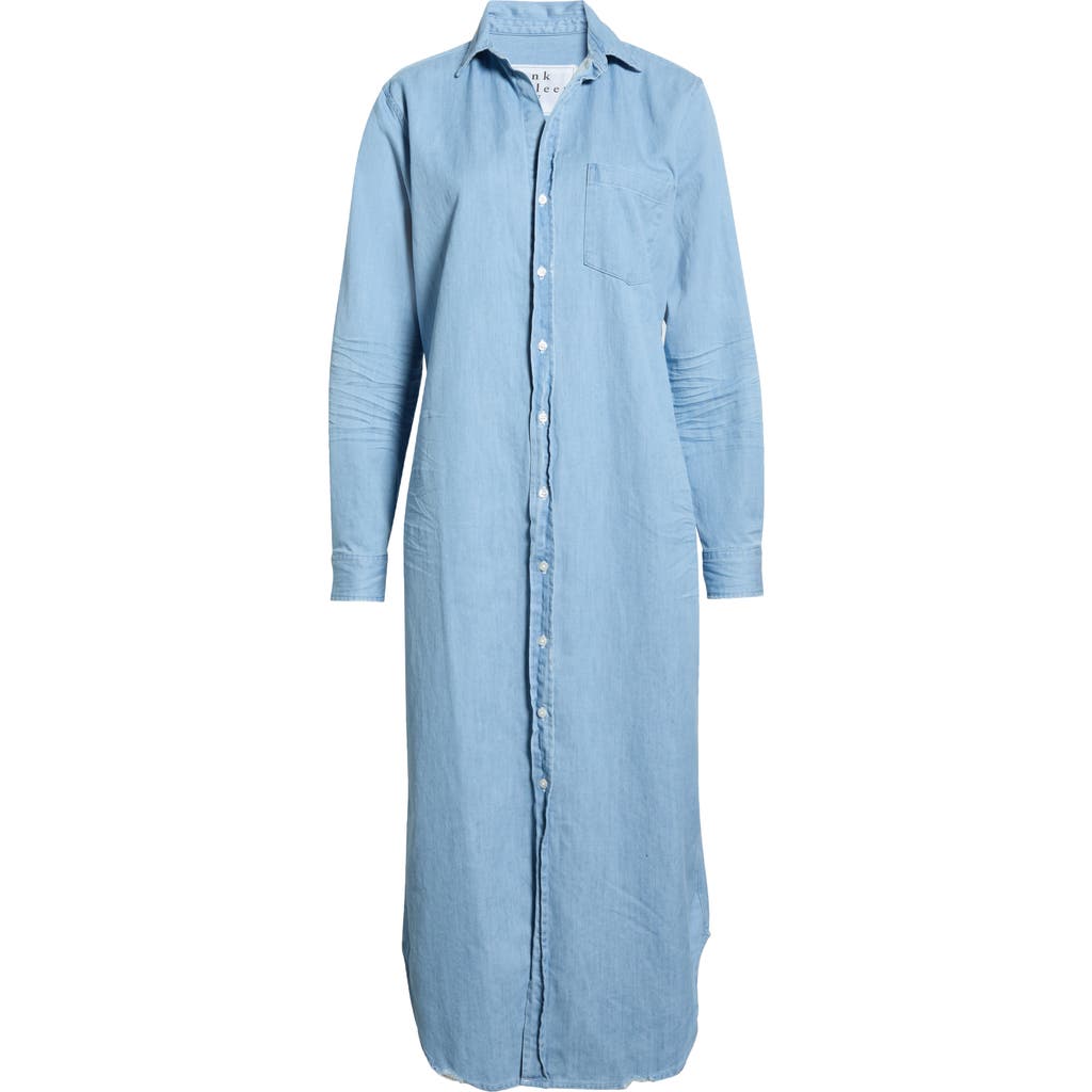 Frank & Eileen Rory Long Sleeve Denim Maxi Shirtdress In Blue