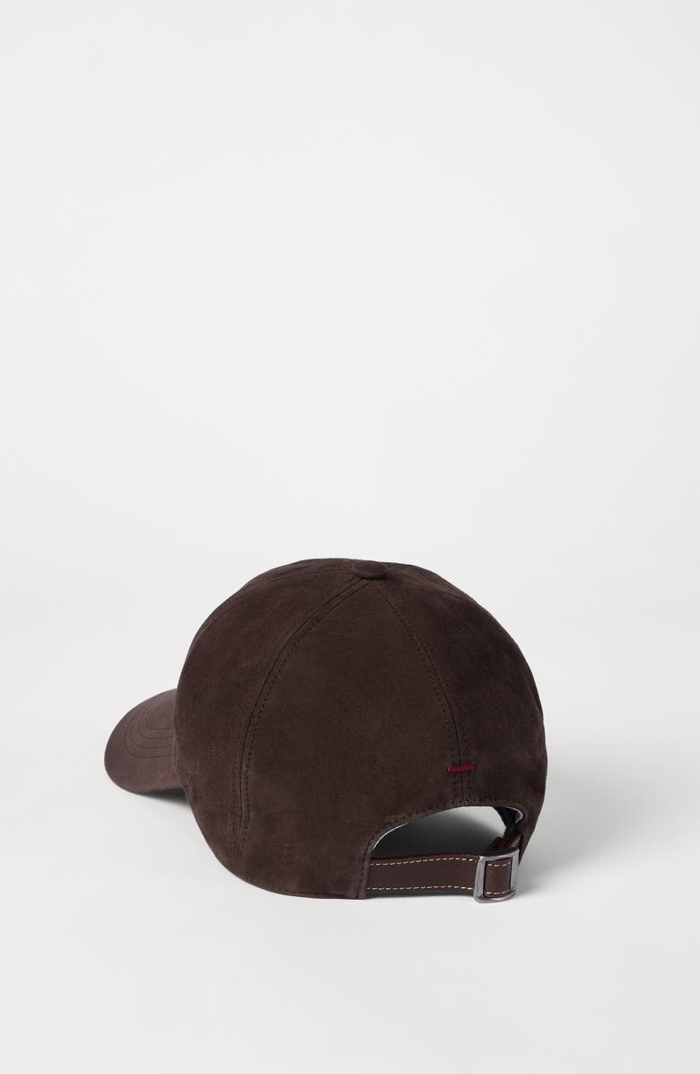 Brunello Cucinelli Suede baseball cap, Alternate, color, Coffee