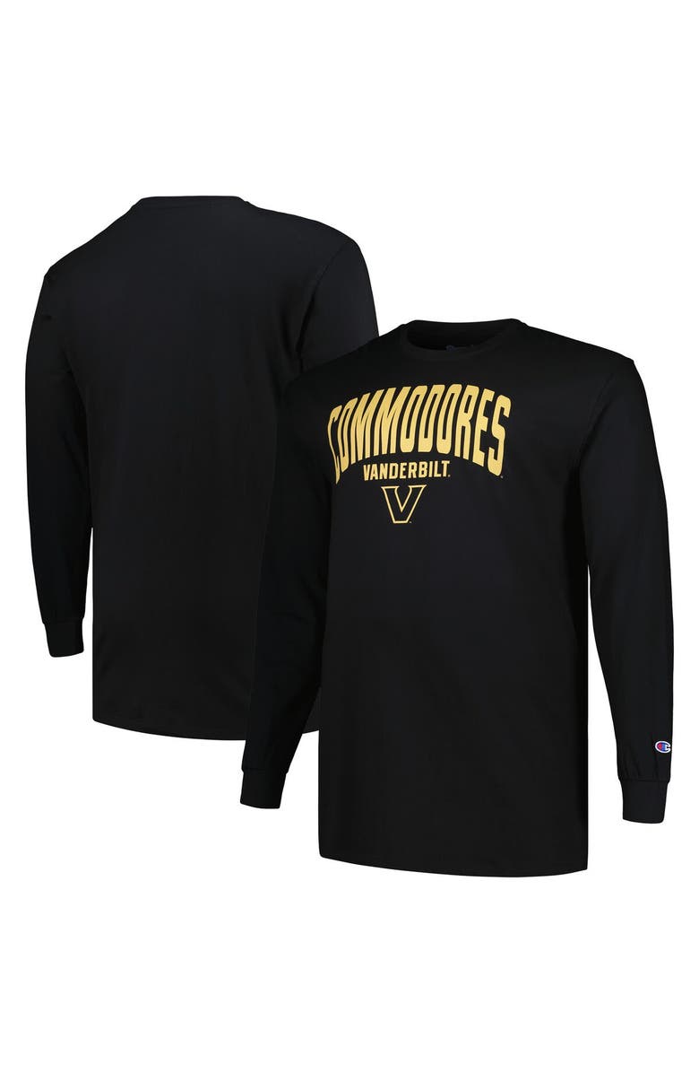 PROFILE Men's Profile Black Vanderbilt Commodores Big & Tall Color Arch Long Sleeve T-Shirt, Main, color, Black