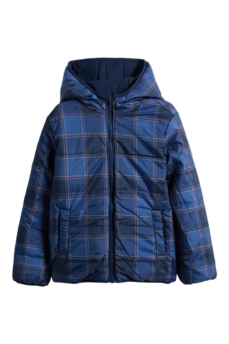 Kids' Reversible Quilted Hooded Jacket, Alternate, color, NAVY