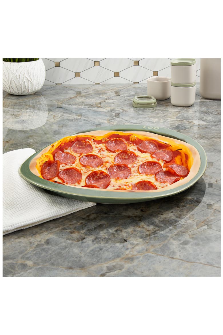 Leo Balance Ribbed Ceramic Pizza Tray, Alternate, color, SAGE