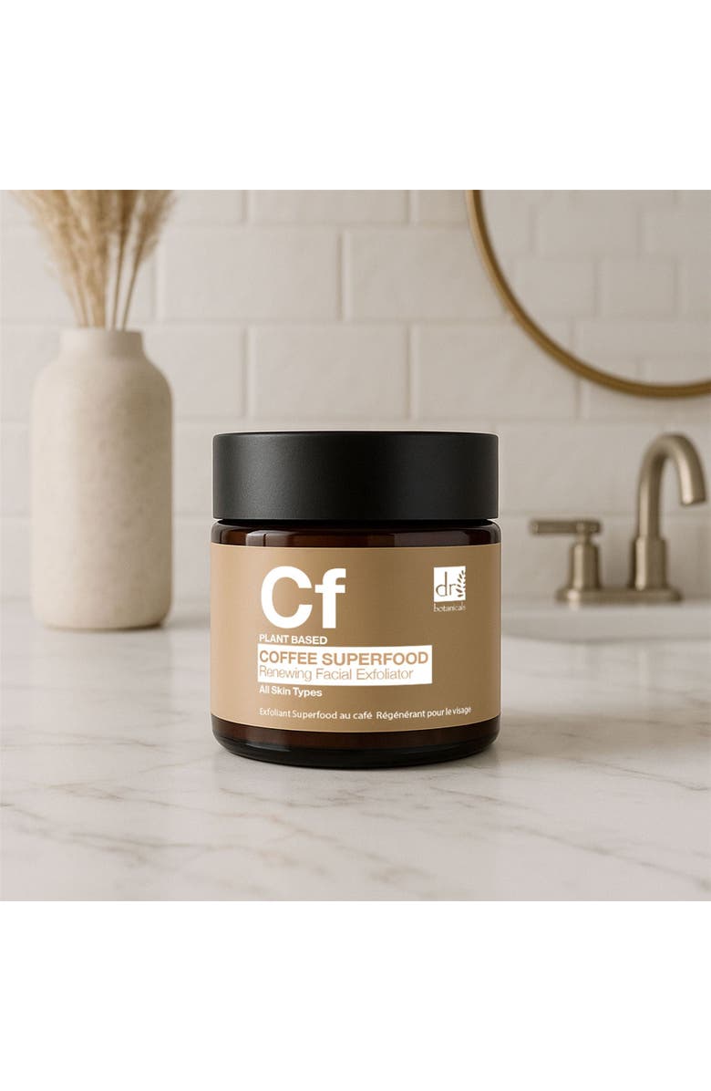 DR BOTANICALS Coffee Superfood Renewing Facial Exfoliator 60ml for Acne & Blemishes, Large Pores, Alternate, color, White
