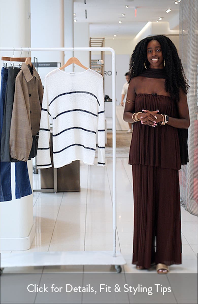 Evangeline Stripe Cotton
Linen Blend Sweater, sales video thumbnail