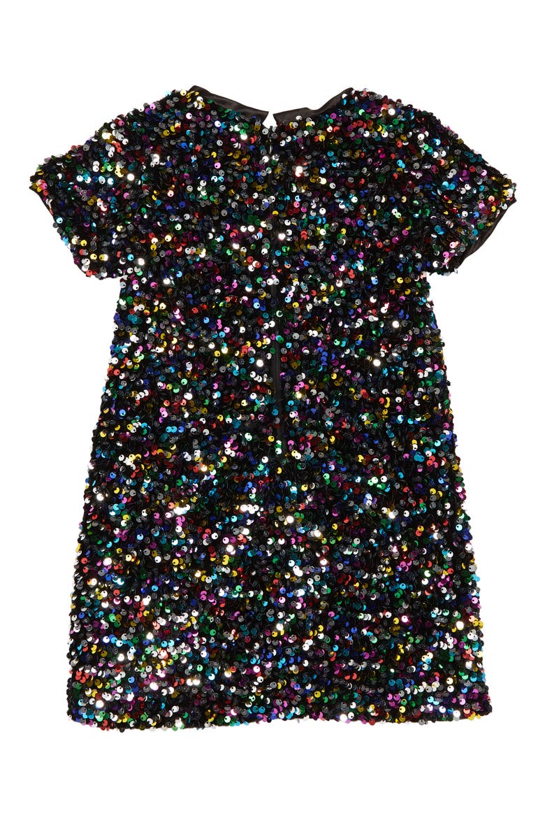 Shimmer Stardust Sequin Dress, Alternate, color, BLACK