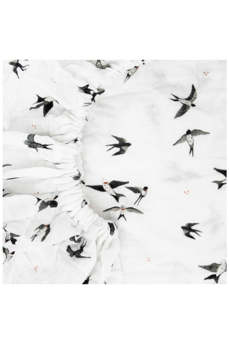 Organic Cotton Muslin Crib Sheet, Alternate, color, SWALLOWS