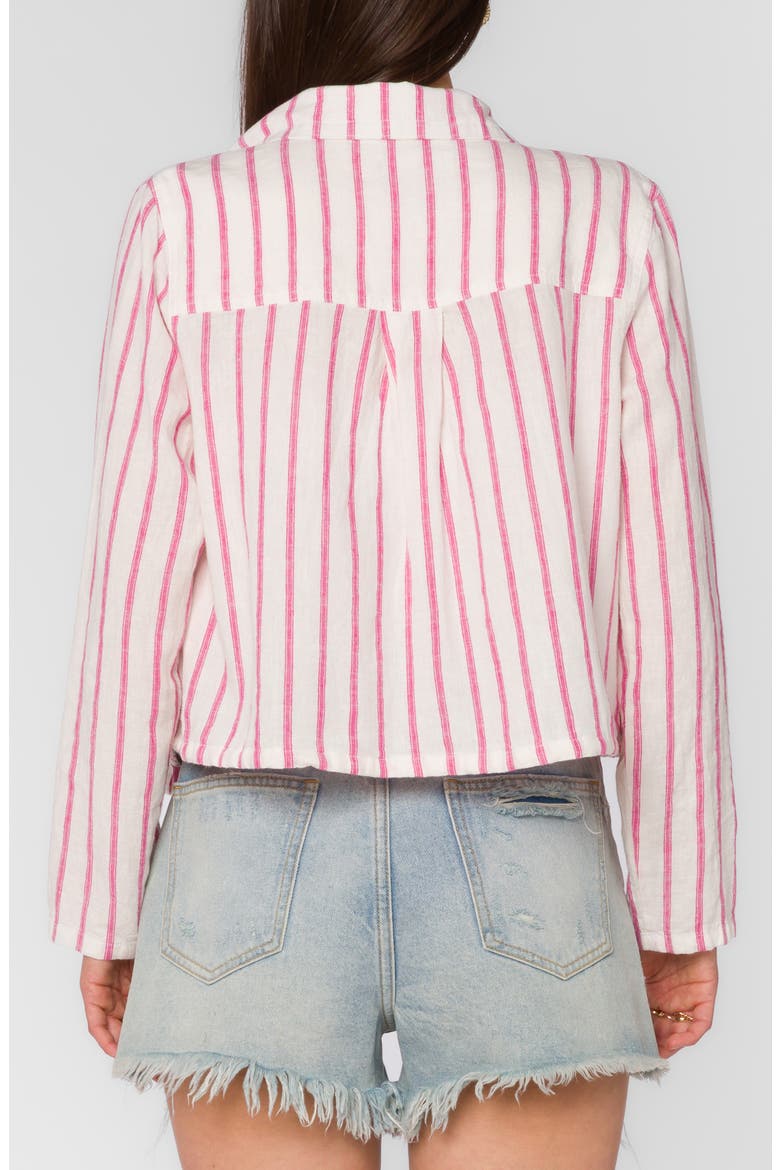 Seren Crop Utility Linen Blend Jacket, Alternate, color, FUCHSIA STRIPE