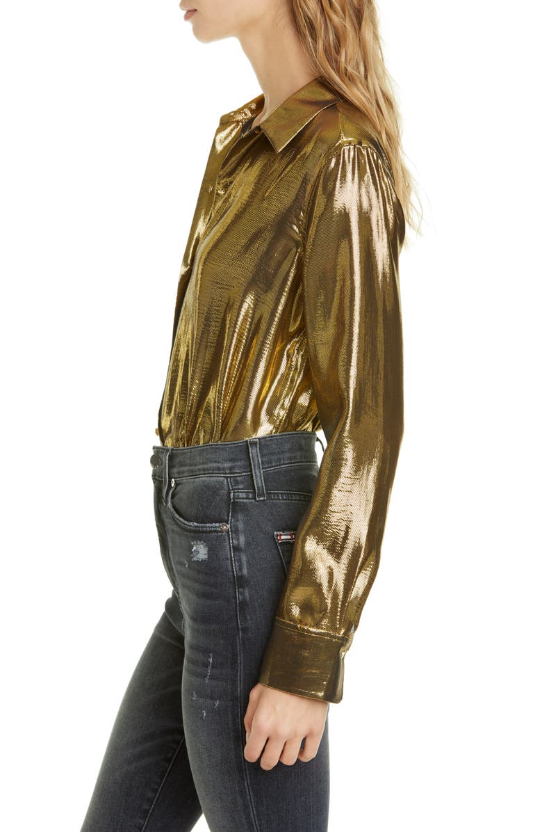 Equipment Burnel Metallic Silk Blouse, Alternate, color, 