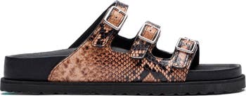 1774 BIRKENSTOCK Florida Snakeskin Embossed Leather Buckle