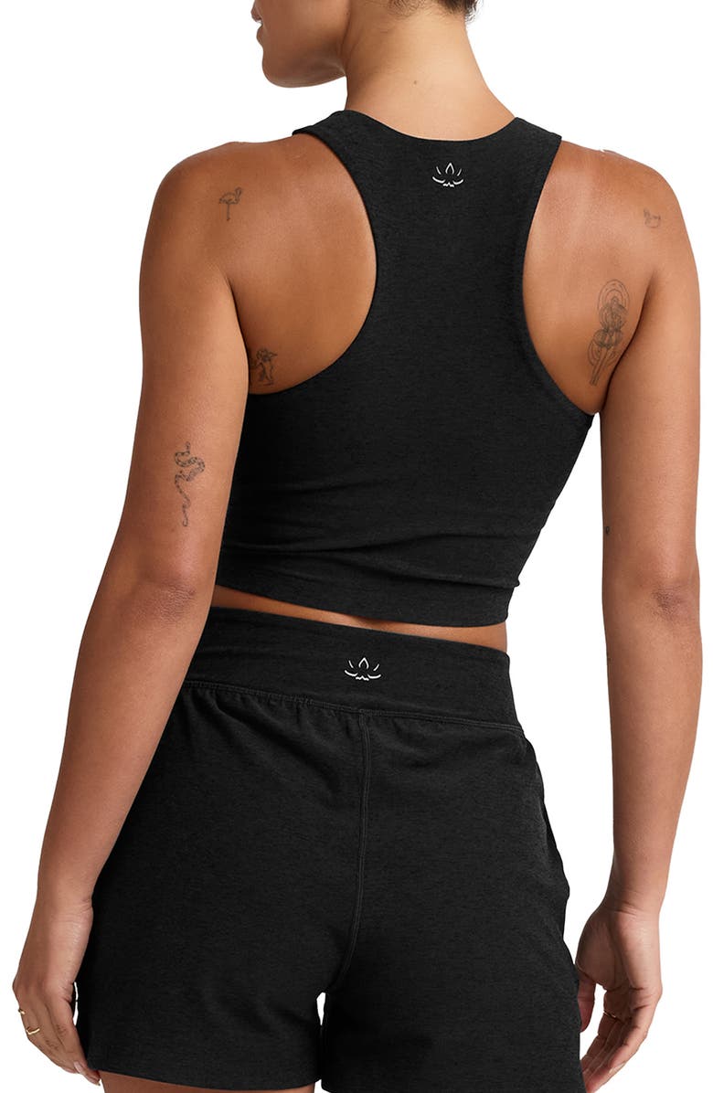 Beyond Yoga Space Dye Move Up Half Zip Tank, Alternate, color, Darkest Night