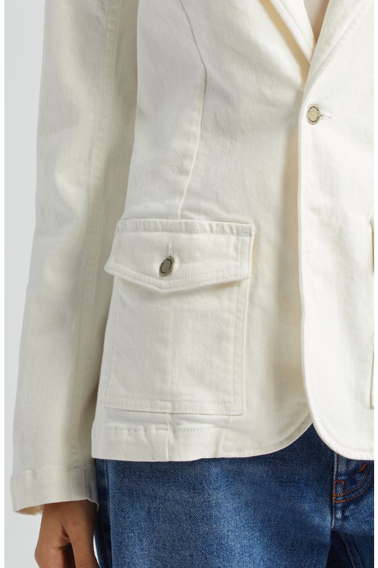 Lia Notch Lapel Cotton Blend Blazer, Alternate, color, WHITE