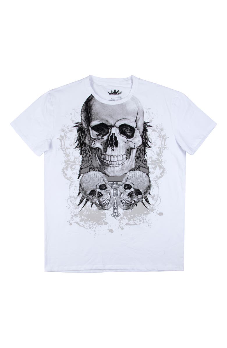 XRAY Stone Skull Graphic T-Shirt, Alternate, color, White