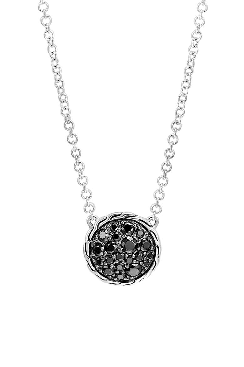 Chain Classic Pavé Pendant Necklace, Alternate, color, BLACK