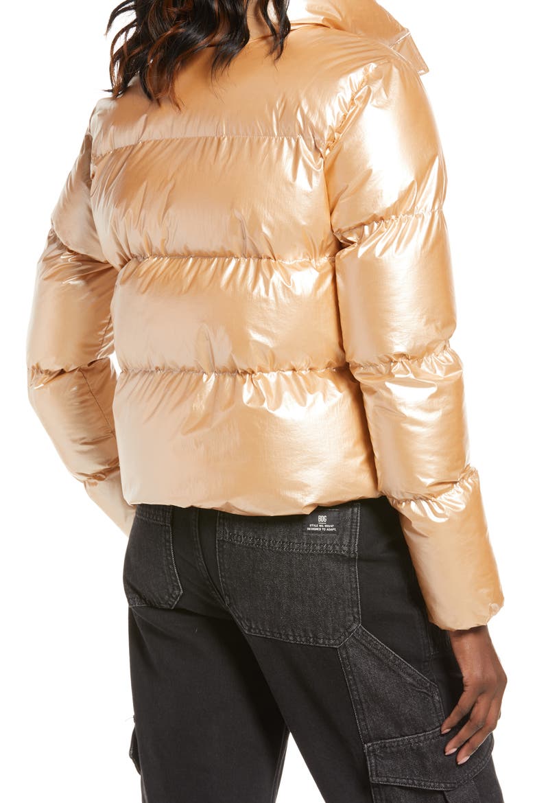 Chevelle Crop Puffer Jacket, Alternate, color, ROSEGOLDMETAL