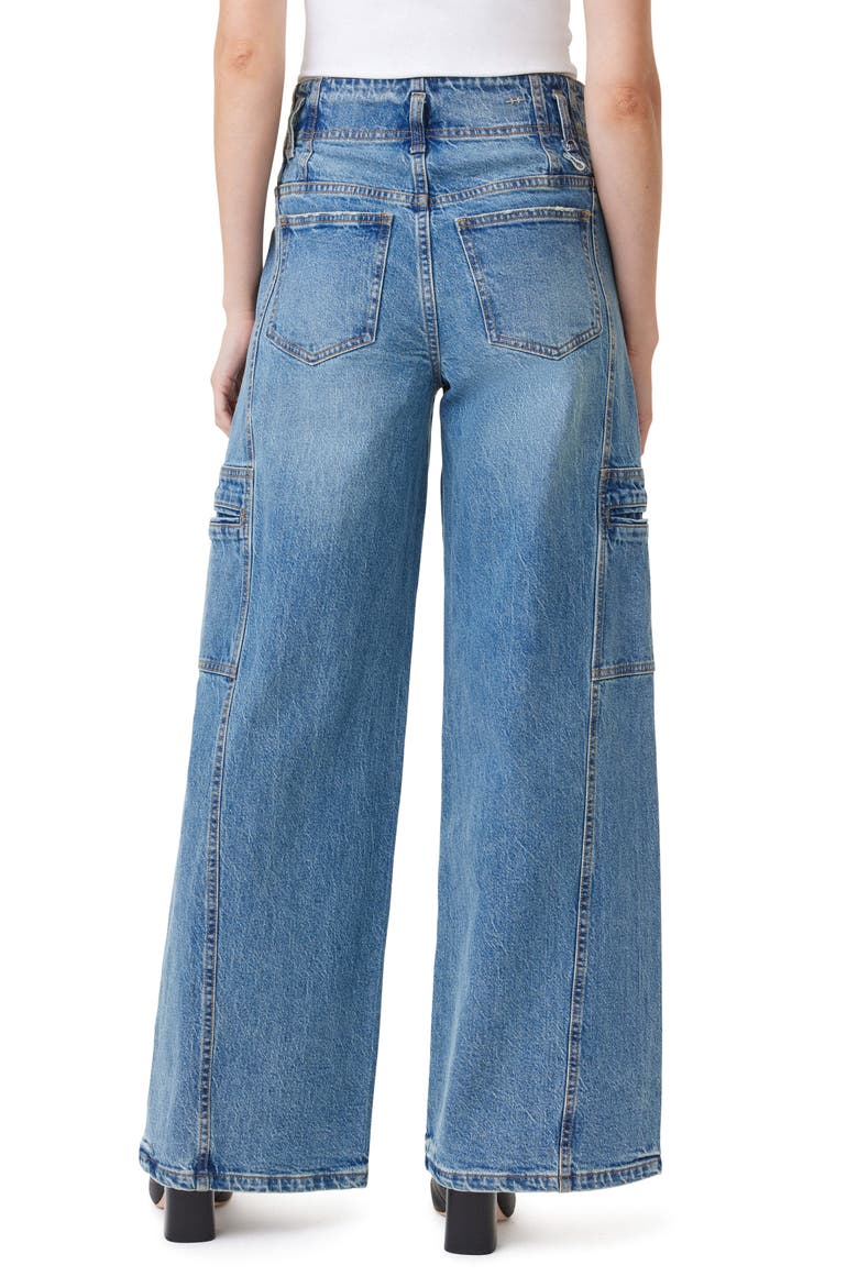 High Waist Extra Wide Leg Cargo Jeans, Alternate, color, OCEAN