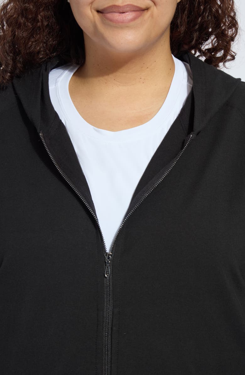 Lysse Cotton Front Zip Hoodie, Alternate, color, Black