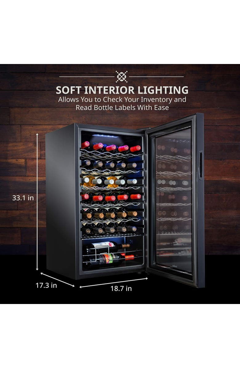 Ivation 34 Bottle Compressor Wine Refrigerator, Freestanding Wine Cooler with Lock, Alternate, color, Black