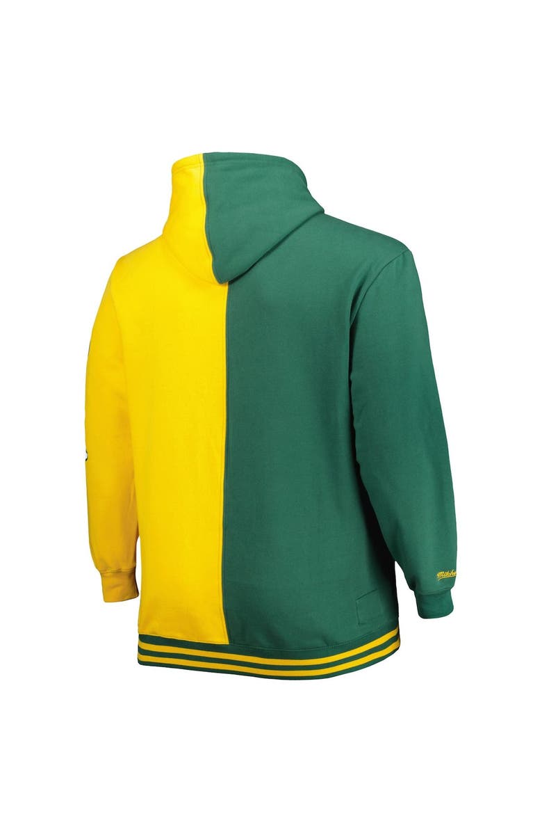 Mitchell & Ness Men's Mitchell & Ness Green/Gold Seattle SuperSonics Big & Tall Hardwood Classics Split Pullover Hoodie, Alternate, color, Green