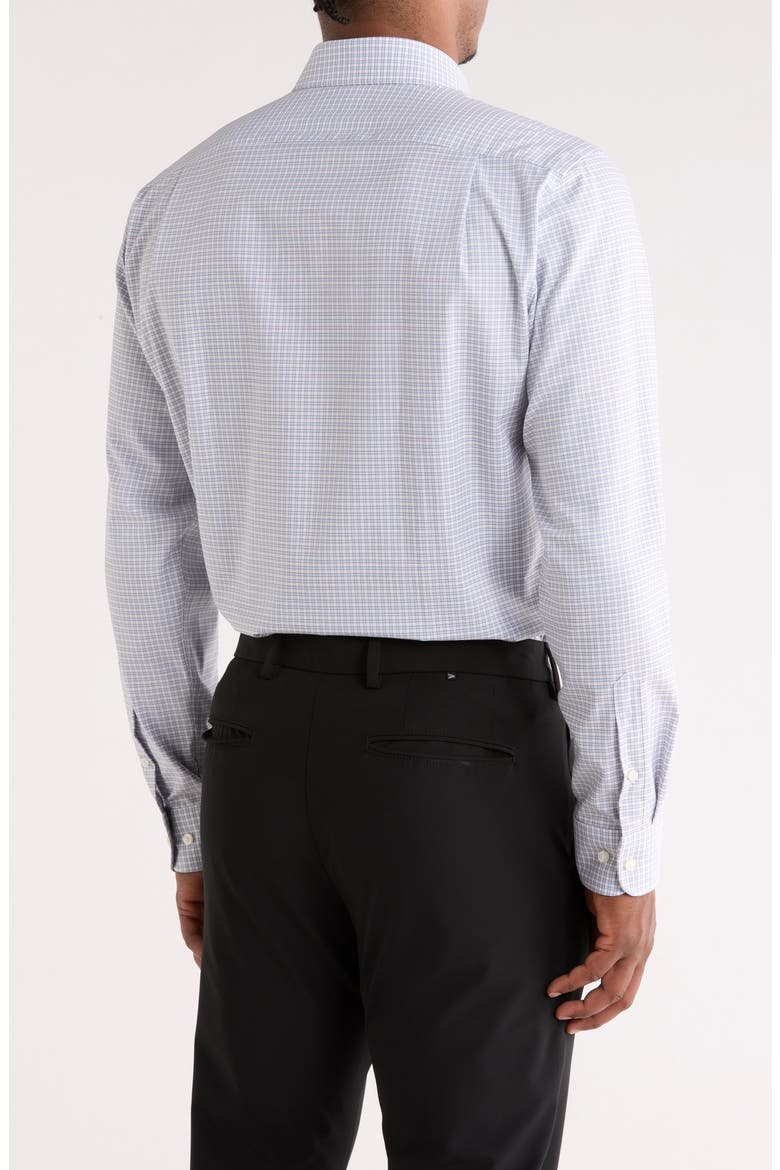 Trim Fit Check Premium Non Iron Cotton Dress Shirt, Alternate, color, BLUE- RED CLINE PLAID