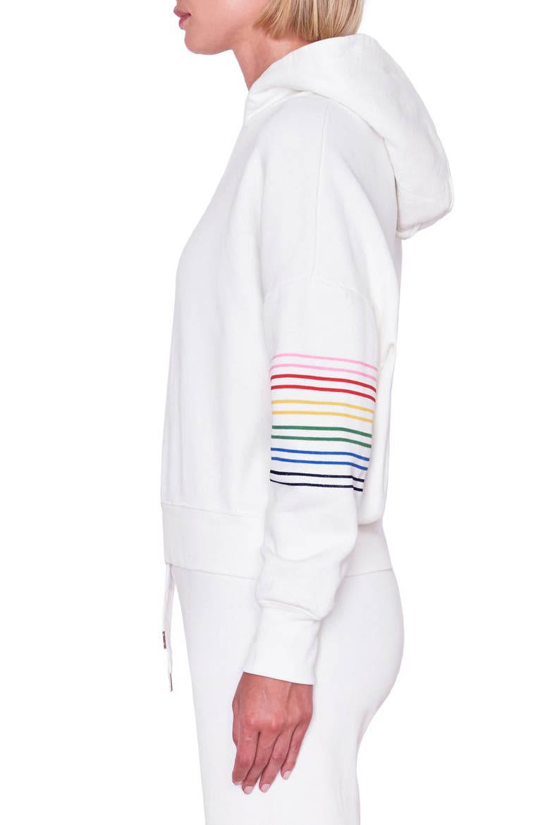 Rainbow Stripe Hoodie, Alternate, color, PIGMENT PAPER