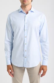 johnnie-O Stretch Twill Solid Long Sleeve Button Up Shirt