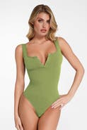 Popilush Shapewear Seamless Modal Henley Tank Bodysuit