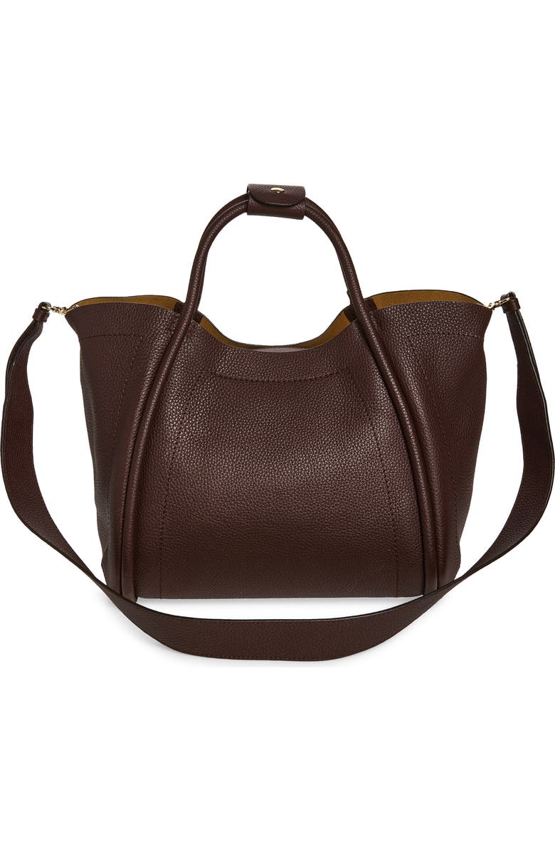 Max Mara Marine Grained Leather Tote, Alternate, color, Bordeaux