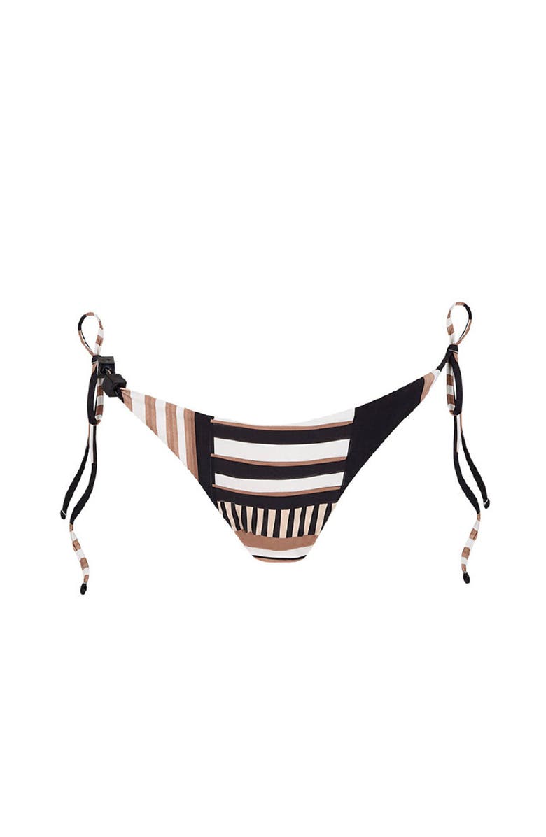 KIBYS Ancestral Lines Print Bora Bora Cheeky Tie Side Bottom, Alternate, color, Black Lines