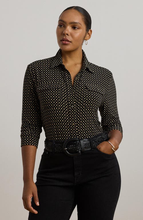 Ralph Lauren Lauren Slim Fit Jersey Button-up Shirt In Multi