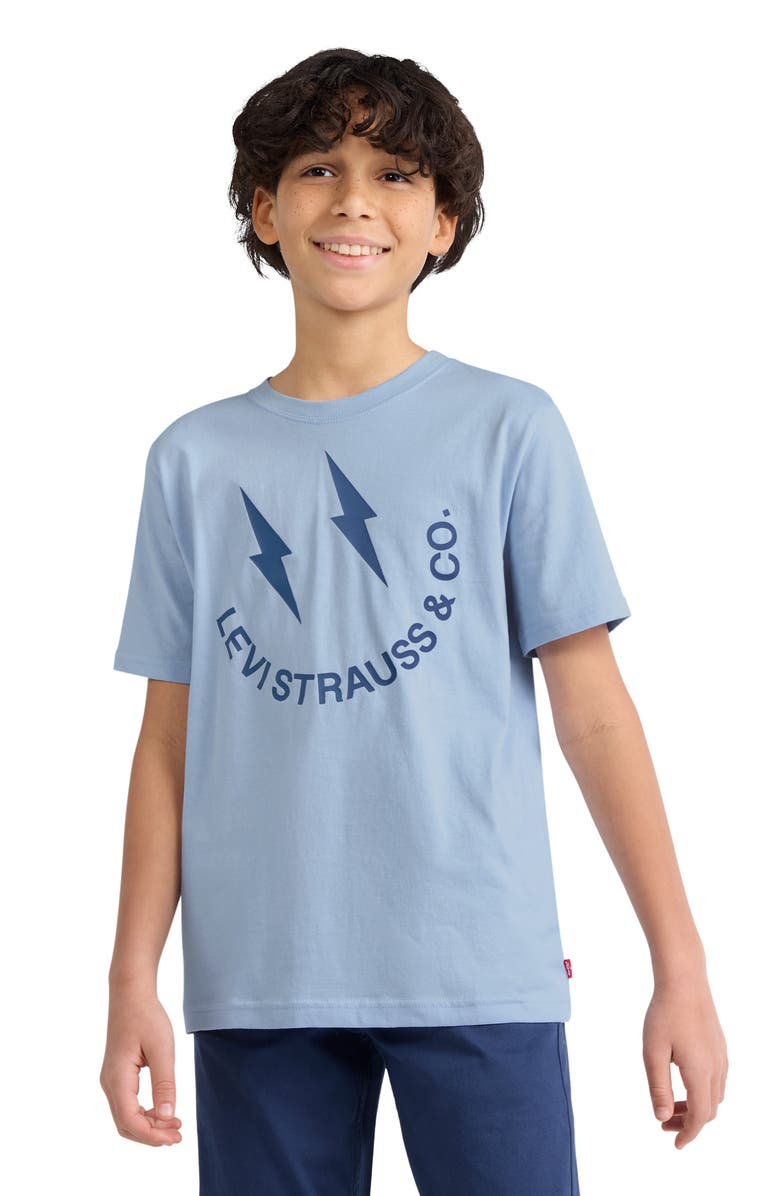 Levi's Kids' Smile For Levi's Graphic T-Shirt, Alternate, color, Chambray Blue